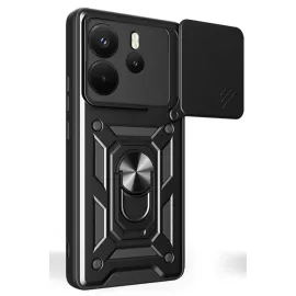 Newface Xiaomi Redmi Note 14 4G Pars Lens Yüzüklü Silikon - Siyah