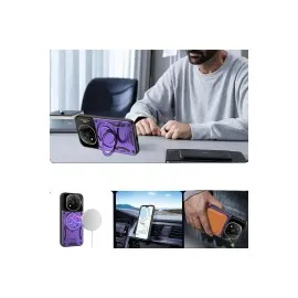 Newface Xiaomi Redmi Note 14 Pro 5G Kılıf Joy Lens Standlı Kapak - Mor