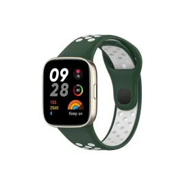Newface Xiaomi Redmi Watch 3 Spor Delikli Kordon - Haki Yeşil-Beyaz