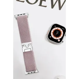 Newface Apple Watch 42Mm Forest Kumaş Kordon - Lila