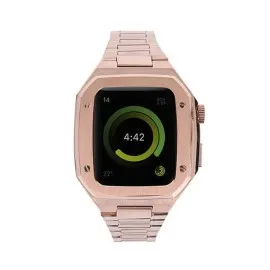 Newface Apple Watch 44Mm Metal Petek Kasalı Kordon - Rose Gold