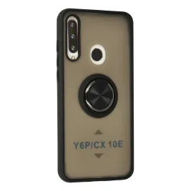 Newface Huawei Y6P Kılıf Montreal Yüzüklü Silikon Kapak - Siyah