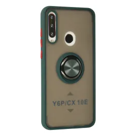 Newface Huawei Y6P Kılıf Montreal Yüzüklü Silikon Kapak - Yeşil