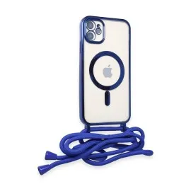 Newface Iphone 11 Kılıf Divo Lazer Askılı Magsafe Kapak - Mavi
