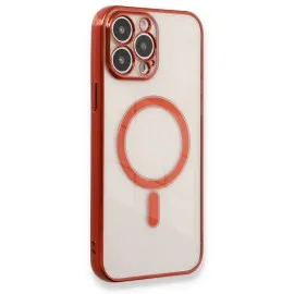 Newface Iphone 13 Pro Max Kılıf Magneticsafe Lazer Silikon - Kırmızı