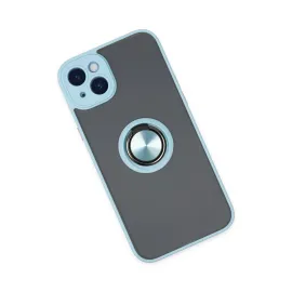 Newface Iphone 14 Kılıf Montreal Yüzüklü Silikon Kapak - Buz Mavi