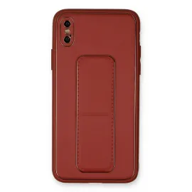 Newface Iphone Xs Max Kılıf Coco Deri Standlı Kapak - Fuşya