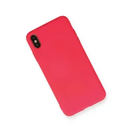 Newface Iphone Xs Max Kılıf Nano Içi Kadife Silikon - Koyu Pembe