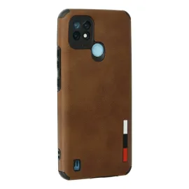 Newface Realme C21 Kılıf Loop Deri Silikon - Kahverengi