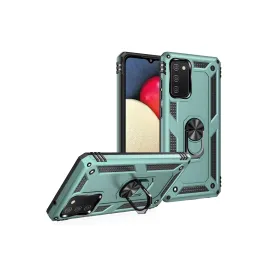 Newface Samsung Galaxy A02S Kılıf Sofya Yüzüklü Silikon Kapak - Yeşil