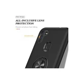 Newface Samsung Galaxy A11 Kılıf Elit Yüzüklü Kapak - Siyah