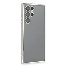 Newface Samsung Galaxy S22 Ultra Kılıf Razer Lensli Silikon - Gümüş