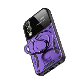 Newface Samsung Galaxy S25 Fe Kılıf Joy Lens Standlı Kapak - Mor