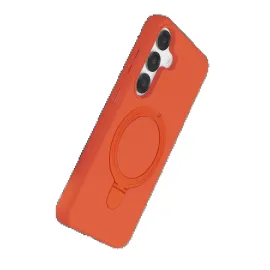 Newface Samsung Galaxy S25 Regal Magsafe Standlı Kapak - Turuncu