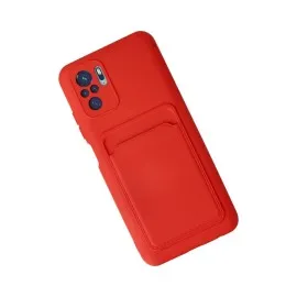 Newface Xiaomi Redmi Note 10S Kılıf Kelvin Kartvizitli Silikon - Kırmızı