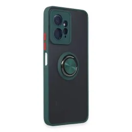 Newface Xiaomi Redmi Note 12 4G Kılıf Montreal Yüzüklü Silikon Kapak - Yeşil