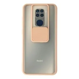 Newface Xiaomi Redmi Note 9 Kılıf Palm Buzlu Kamera Sürgülü Silikon - Pembe