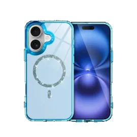 Newface Apple Iphone 16 Plus Live Diamond Magsafe Kapak - Mavi