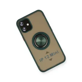 Newface Iphone 12 Mini Kılıf Montreal Yüzüklü Silikon Kapak - Yeşil