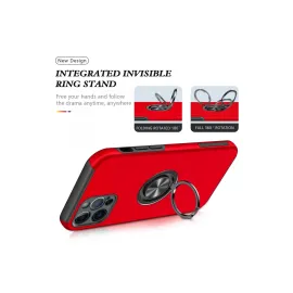 Newface Iphone 12 Pro Kılıf Elit Yüzüklü Kapak - Kırmızı