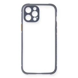 Newface Iphone 12 Pro Kılıf Miami Şeffaf Silikon - Gri