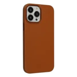 Newface Iphone 13 Pro Kılıf Asya Deri Silikon - Kahverengi