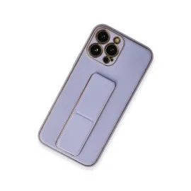 Newface Iphone 13 Pro Max Kılıf Coco Deri Standlı Kapak - Lila