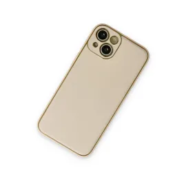 Newface Iphone 14 Plus Kılıf Coco Deri Silikon Kapak - Gold