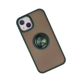 Newface Iphone 15 Kılıf Montreal Yüzüklü Silikon Kapak - Yeşil