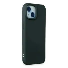 Newface Iphone 15 Kılıf Nano Içi Kadife Silikon - Koyu Yeşil