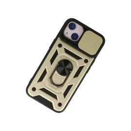 Newface Iphone 15 Kılıf Pars Lens Yüzüklü Silikon - Gold