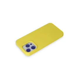 Newface Iphone 15 Pro Max Kılıf Nano Içi Kadife Silikon - Sarı