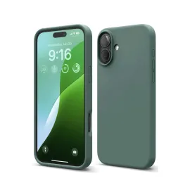 Newface Iphone 16 Plus Kılıf Nano Içi Kadife Silikon - Koyu Yeşil