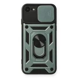 Newface Iphone 7 Kılıf Pars Lens Yüzüklü Silikon - Yeşil