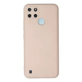 Newface Realme C25Y Kılıf Nano Içi Kadife Silikon - Pudra