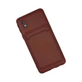 Newface Samsung Galaxy A01 Core Kılıf Kelvin Kartvizitli Silikon - Bordo