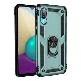 Newface Samsung Galaxy A02 Kılıf Sofya Yüzüklü Silikon Kapak - Yeşil