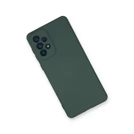 Newface Samsung Galaxy A53 5G Kılıf Nano Içi Kadife Silikon - Koyu Yeşil