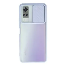 Newface Vivo Y53S Kılıf Palm Buzlu Kamera Sürgülü Silikon - Lila