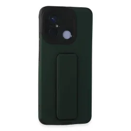 Newface Xiaomi Redmi 12C Kılıf Mega Standlı Silikon - Yeşil