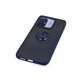 Newface Xiaomi Redmi 12C Kılıf Montreal Yüzüklü Silikon Kapak - Lacivert