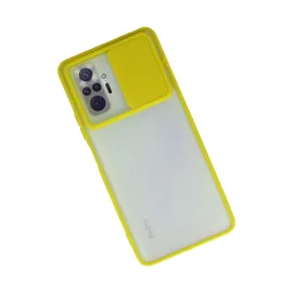 Newface Xiaomi Redmi Note 10 Pro Kılıf Palm Buzlu Kamera Sürgülü Silikon - Sarı