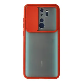 Newface Xiaomi Redmi Note 8 Pro Kılıf Palm Buzlu Kamera Sürgülü Silikon - Kırmızı