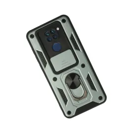 Newface Xiaomi Redmi Note 9 Kılıf Pars Lens Yüzüklü Silikon - Yeşil