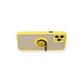 Newface Iphone 11 Pro Max Kılıf Montreal Yüzüklü Silikon Kapak - Sarı