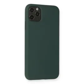 Newface Iphone 11 Pro Max Kılıf Nano Içi Kadife Silikon - Koyu Yeşil