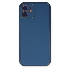 Newface Iphone 12 Kılıf Coco Deri Silikon Kapak - Açık Mavi