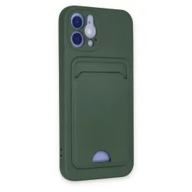 Newface Iphone 12 Kılıf Kelvin Kartvizitli Silikon - Koyu Yeşil