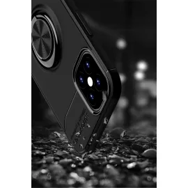 Newface Iphone 12 Mini Kılıf Range Yüzüklü Silikon - Siyah