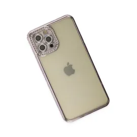 Newface Iphone 12 Pro Kılıf Joke Taşlı Silikon - Mor